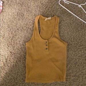 yellow button tank top